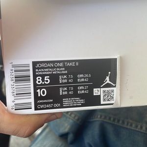 Jordan one take II black/metallic silver shoes